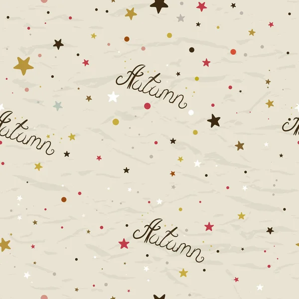 Textura sem costura com estrelas estilo vintage da coleção de outono. Gráficos Vetores