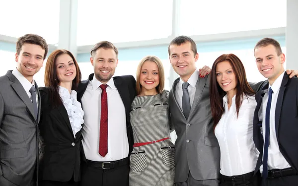 Successful business team laughing together — Stock Photo, Image