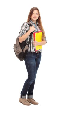 gülümseyen güzel kız öğrenci