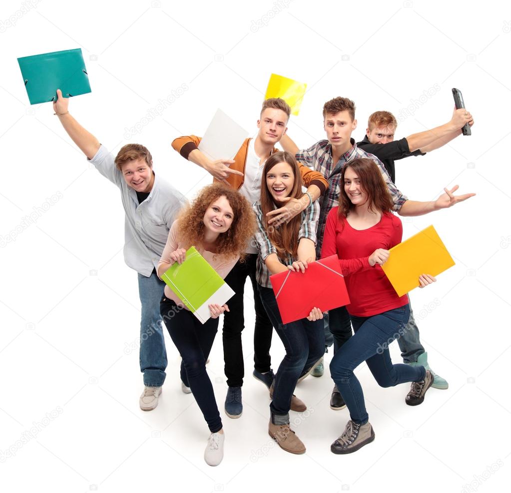 Group student with notebook