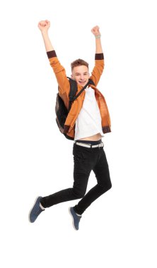 casual genç adam atlama