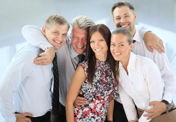 Closeup portrait of a successful business team laughing — Stock Photo, Image