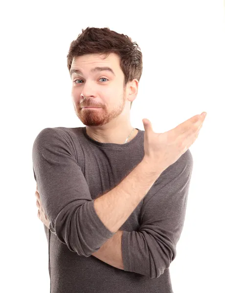 Etkileyici, şaşırmış adam.