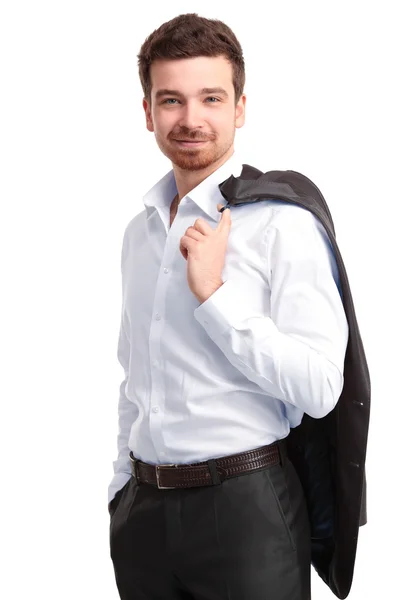 Retrato de um homem de negócios isolado no fundo branco — Fotografia de Stock