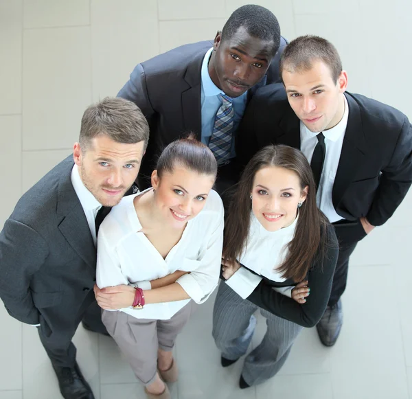 Closeup portrait of a successful business team laughing together — Stock Photo, Image