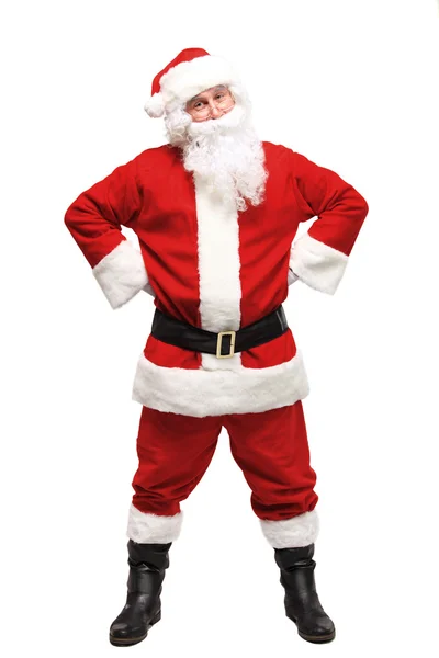 Papai Noel andando com saco — Fotografia de Stock