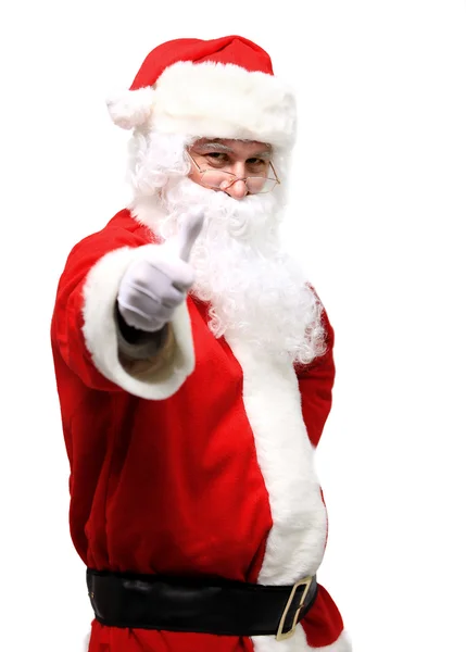 Santa Claus giving thumb up — Stock Photo, Image