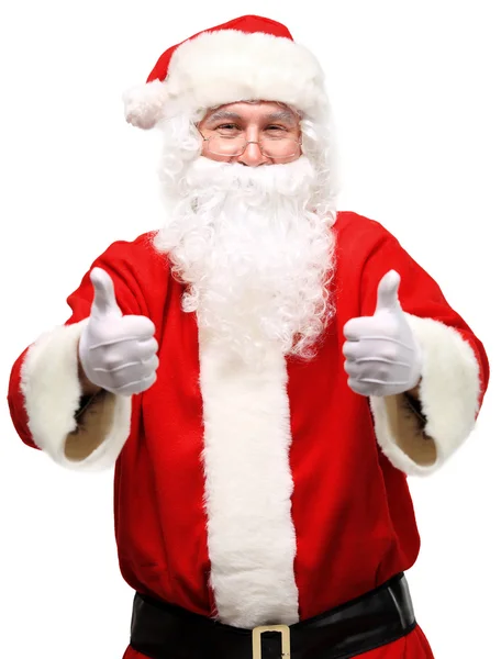 Santa Claus giving thumb up — Stock Photo, Image