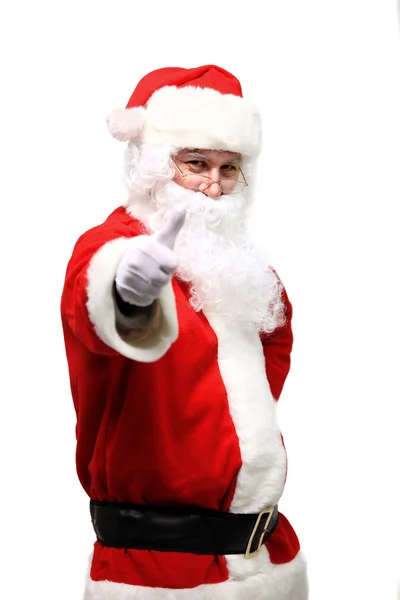 Santa Claus giving thumb up — Stock Photo, Image