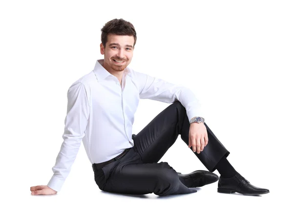 Businessman sitting on the floor — Stock Photo, Image