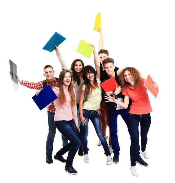 Studenti con taccuino — Foto Stock