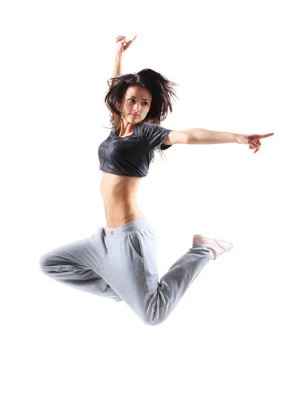 Teenage girl jumping — Stock Photo, Image