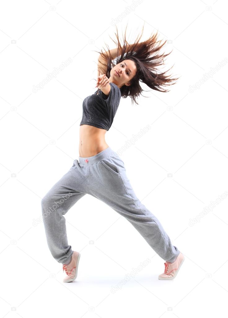 Teenage girl dancing