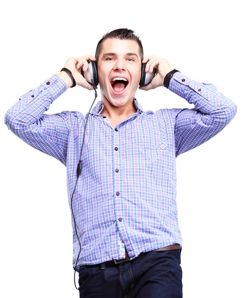 Man in headphone — Stock Photo, Image