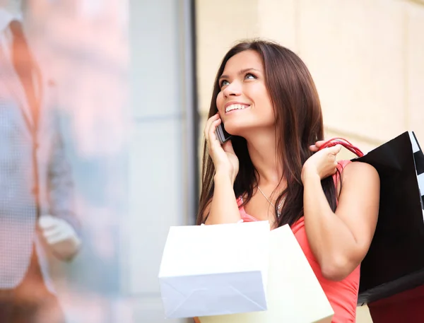 Woman using phone — Stock Photo, Image