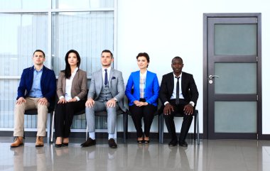 Waiting business people clipart