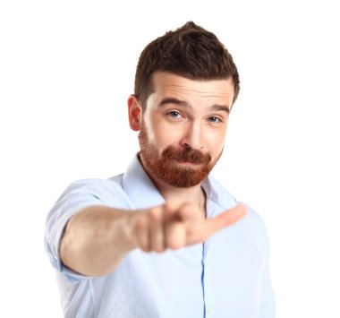 kameraya gösteren işadamı
