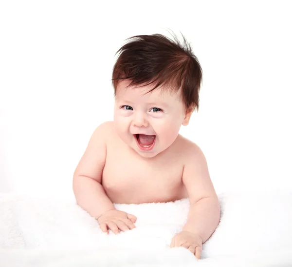 Skrattar leende baby — Stockfoto