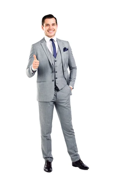 Businessman showing thumb up — Stock Photo, Image