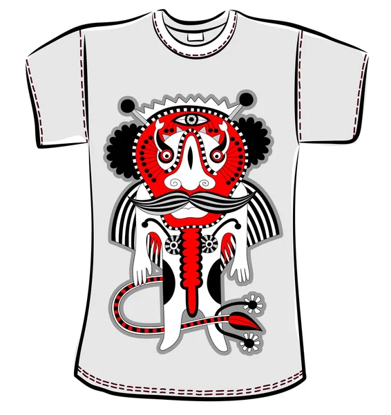 T-shirt design avec monstre fantaisie — Image vectorielle