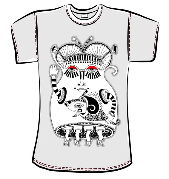 T-shirt design med fantasy monster — Stock vektor