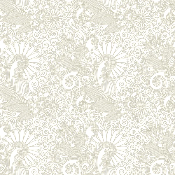 Hand draw ornate seamless flower paisley design background — Stock Vector