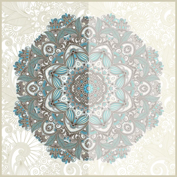 Modelo de círculo ornamental com fundo floral — Vetor de Stock