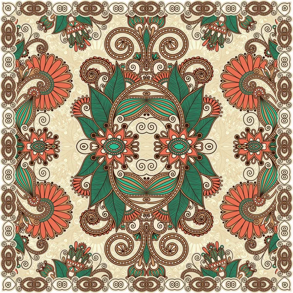 Floral tradicional ornamental Paisley Bandanna — Vector de stock