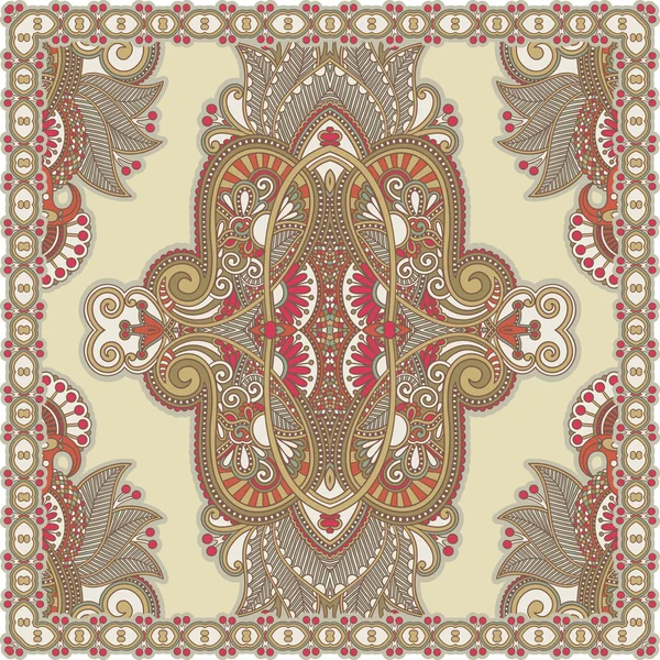 Ornamentale tradizionale floreale Paisley Bandanna — Vettoriale Stock