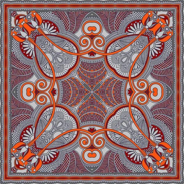 Paisley Floral Ornamental Tradicional Bandanna — Vetor de Stock