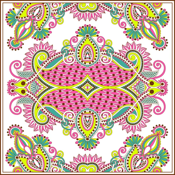 Traditional ornamental floral paisley bandanna — Stock Vector