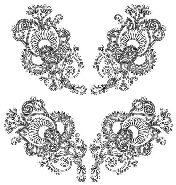 Neckline embroidery fashion. Ukrainian traditional pattern — Stock Vector