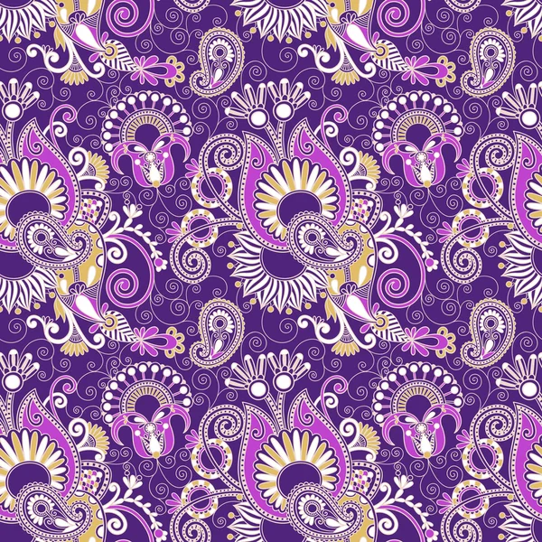 Vintage patrón paisley sin costura floral — Vector de stock