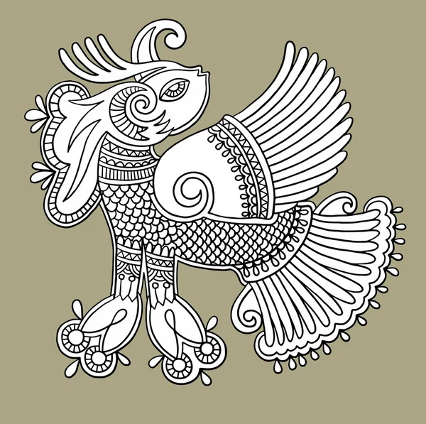 Pájaro decorativo — Vector de stock