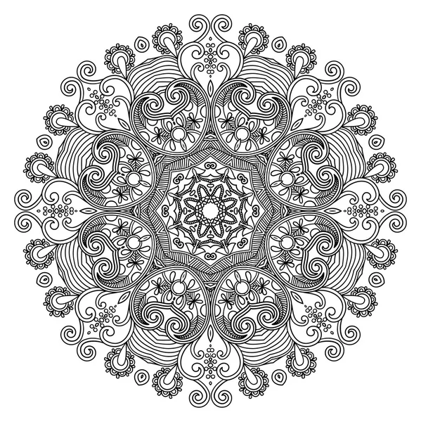 Circle ornament, ornamental round lace — Stock Vector