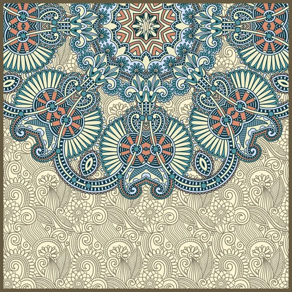 Cartão floral ornamentado com modelo de círculo ornamental — Vetor de Stock