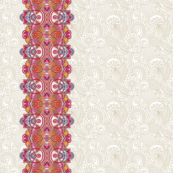 Fundo floral ornamentado com listra de ornamento — Vetor de Stock