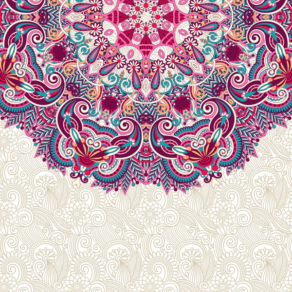 Plantilla de círculo ornamental con fondo floral — Vector de stock