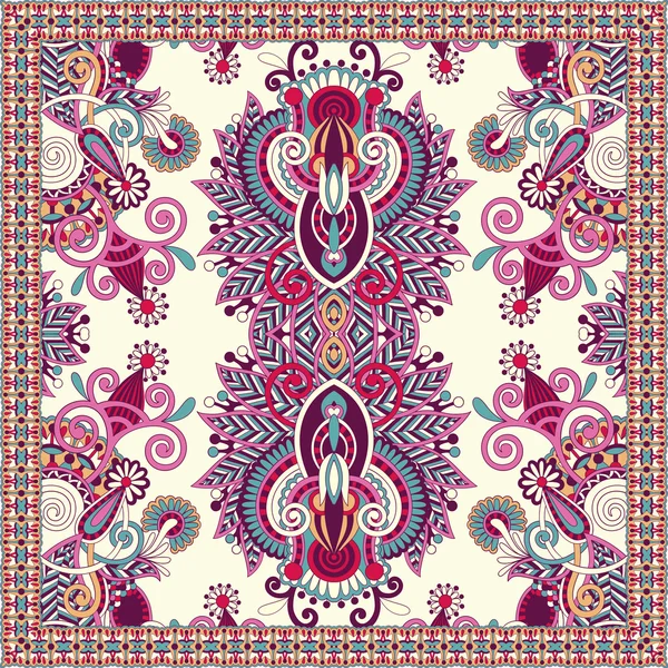 Paisley Floral Ornamental Tradicional Bandanna — Vetor de Stock