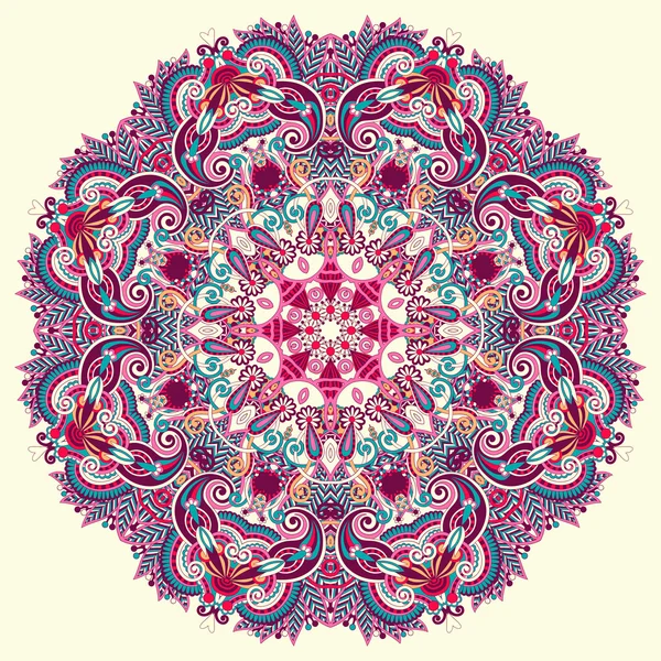 Ornement circulaire, dentelle ronde ornementale — Image vectorielle