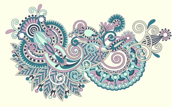 ライン アートの華やかな花のデザイン — ストックベクタ