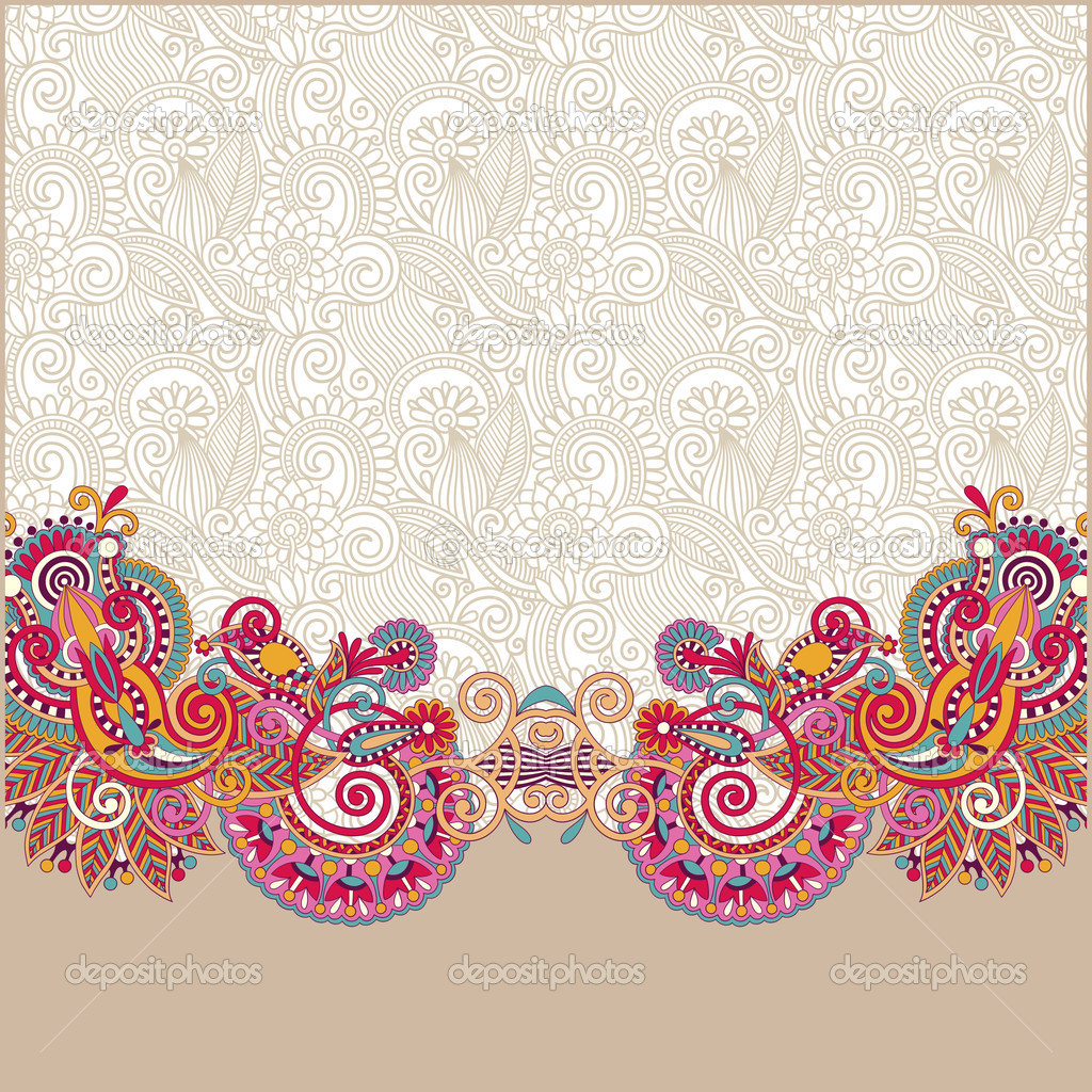 Ornate card announcement — Stock Vector © karakotsya 13520016