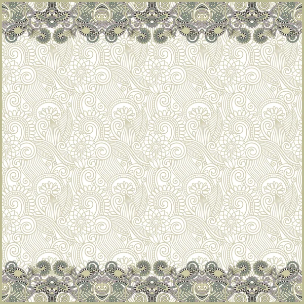 Ornate floral background with two ornament stripes — Stockový vektor