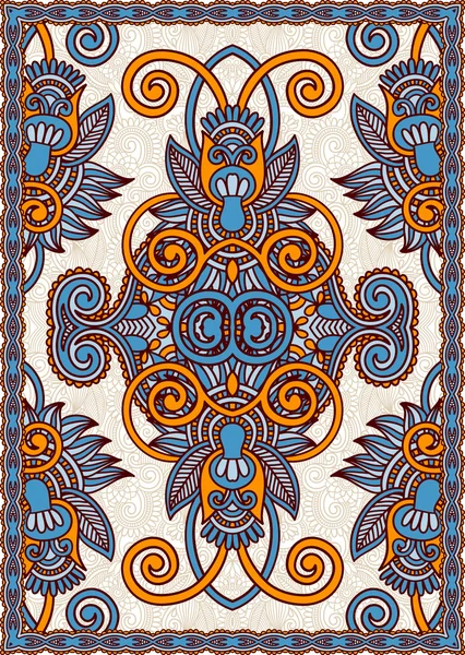 Ukrajinská orientální květinová okrasné bezešvé koberec design — Stockový vektor