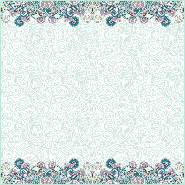 Ornate floral background with two ornament stripe — Stock Vector