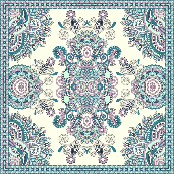 Paisley Floral Ornamental Tradicional Bandanna — Vetor de Stock