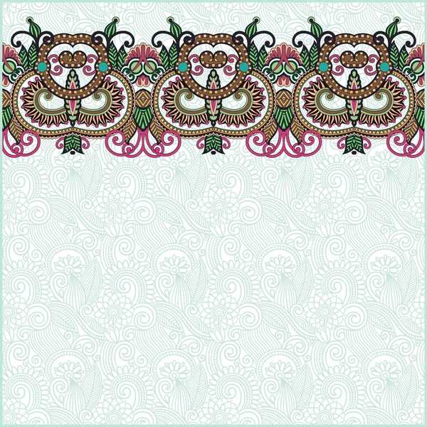 Украшенный цветочный фон с декоративной полосой — стоковый вектор
