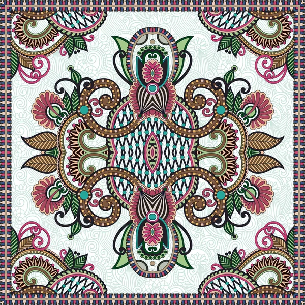 Traditional ornamental floral paisley bandanna — Stock Vector