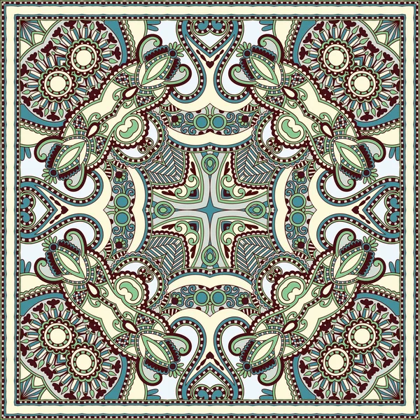 Paisley Floral Ornamental Tradicional Bandanna — Vetor de Stock