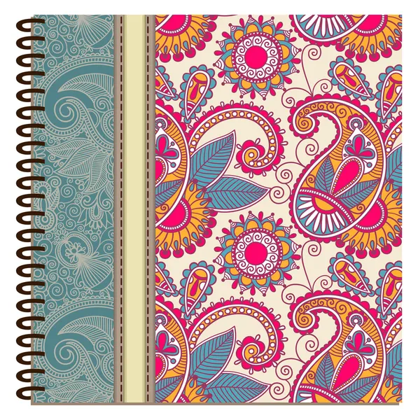 Conception de couverture de carnet décoratif en spirale — Image vectorielle